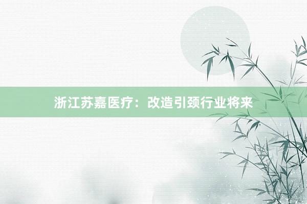 浙江苏嘉医疗：改造引颈行业将来